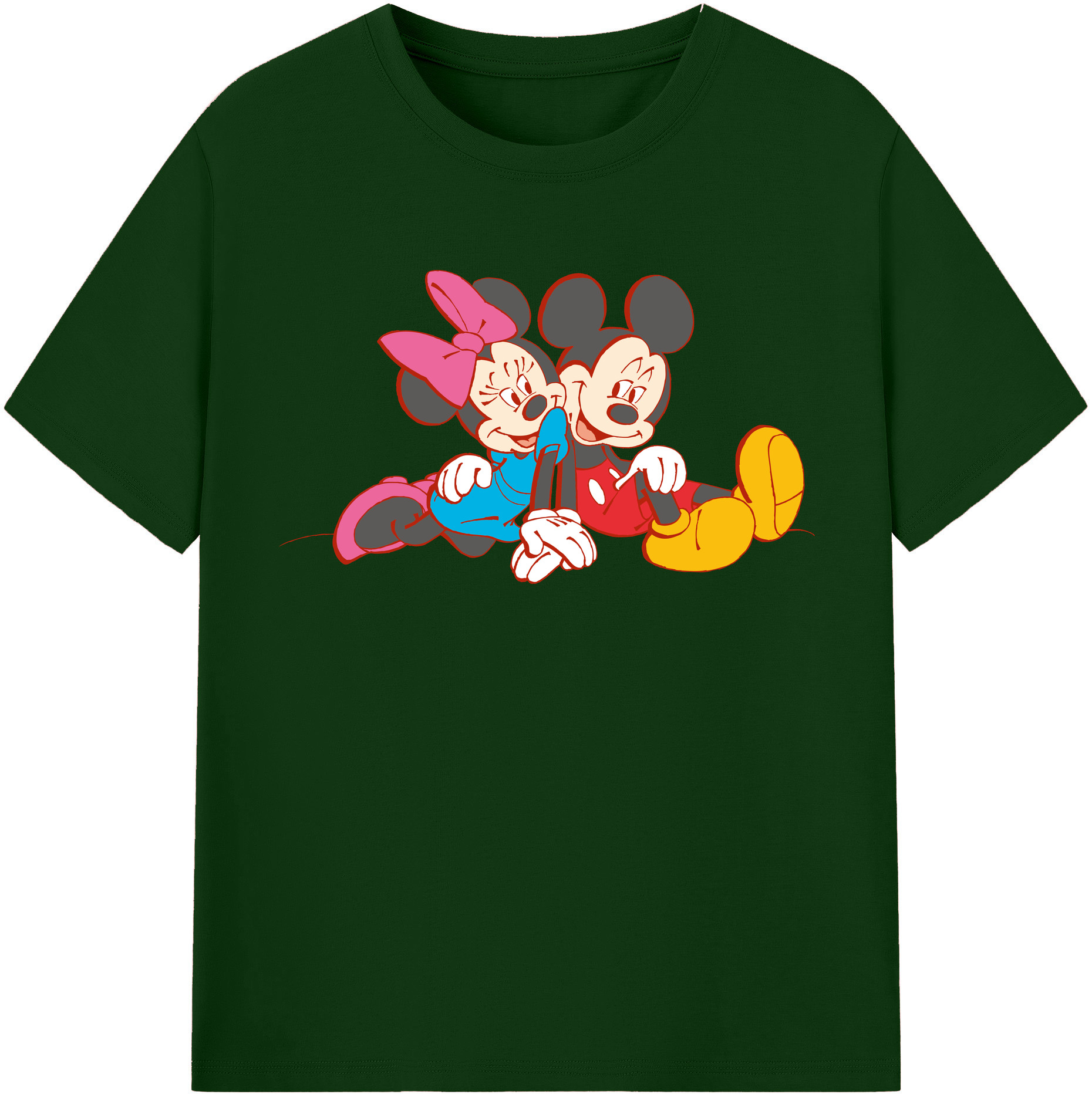 （画像用） ミッキーマウス Mickey Mouse 綿100％半袖Tシャツ（フロントプリント）